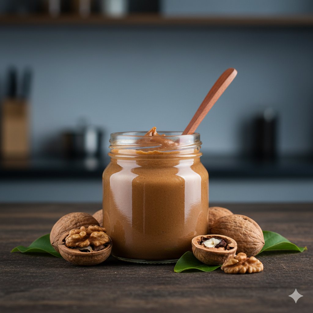 ROYAL Walnut RIRZ 8 oz glass jar — walnuts, toasted sesame, raw honey and local butter