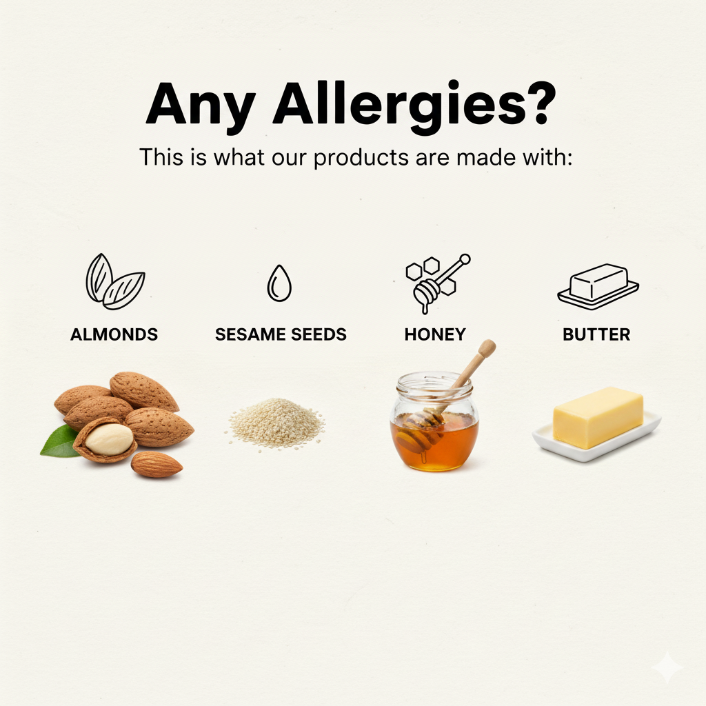 RIRZ Almond Ancient Energy Blend jar label closeup — 2,000-year Tunisian heritage, navy blue and gold packaging