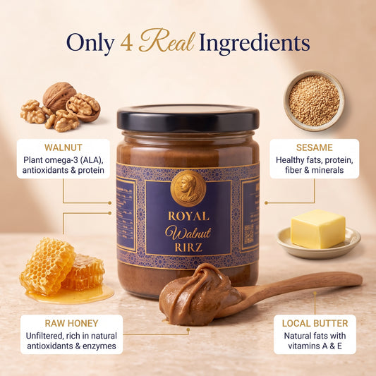 Royal Walnut RIRZ - only 4 real ingredients: walnut, sesame, raw honey, local butter