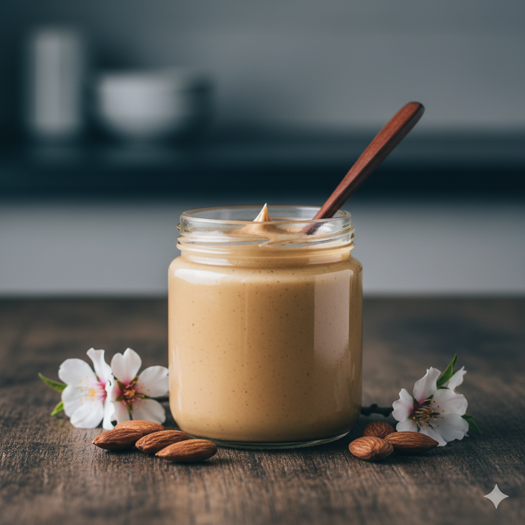 ROYAL Almond RIRZ Ancient Energy Blend — premium almonds, sesame seeds, local butter, pure honey in an 8 oz glass jar