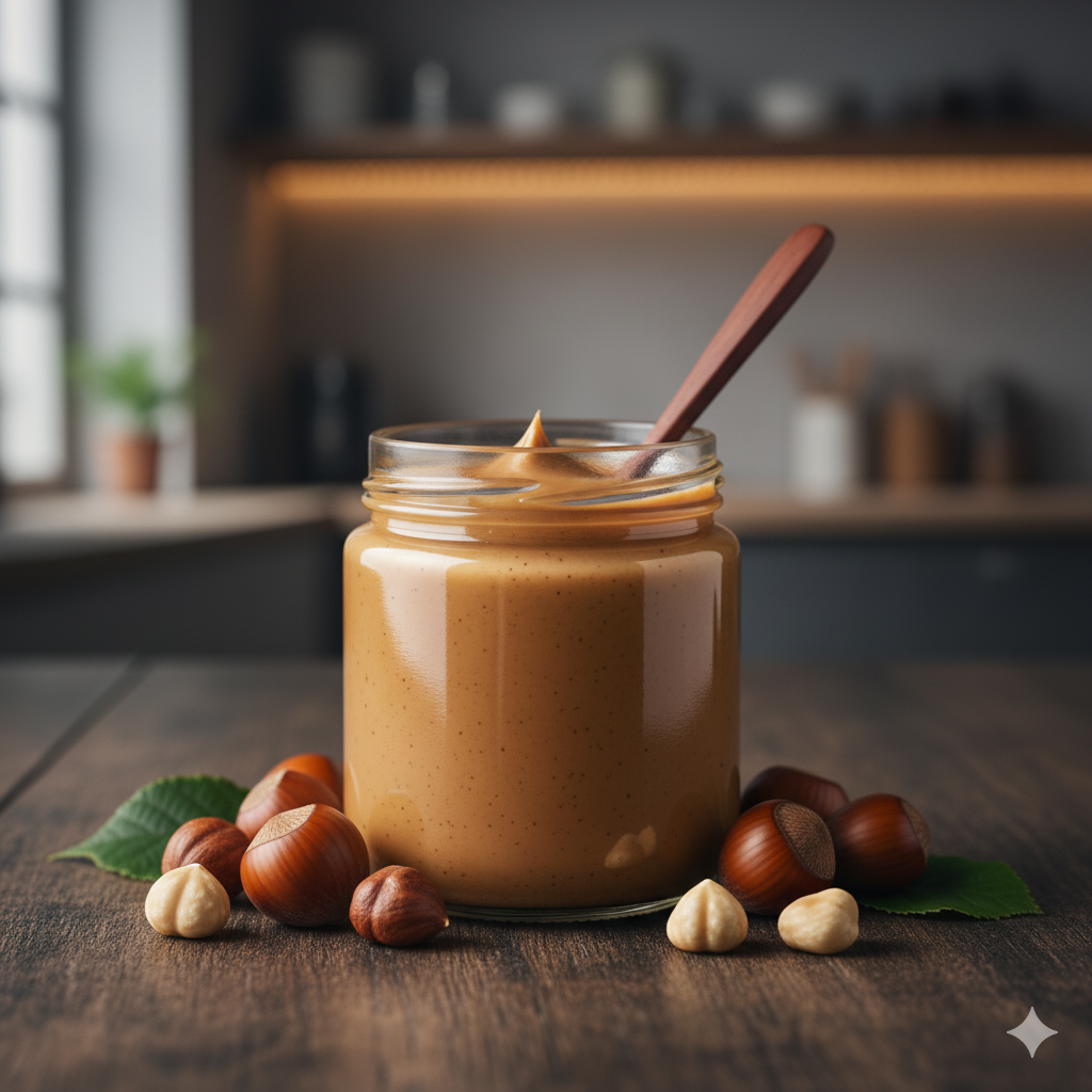 ROYAL Hazelnut RIRZ Ancient Energy Blend — Vitamin E-rich hazelnuts, sesame seeds, local butter, pure honey in an 8 oz glass jar